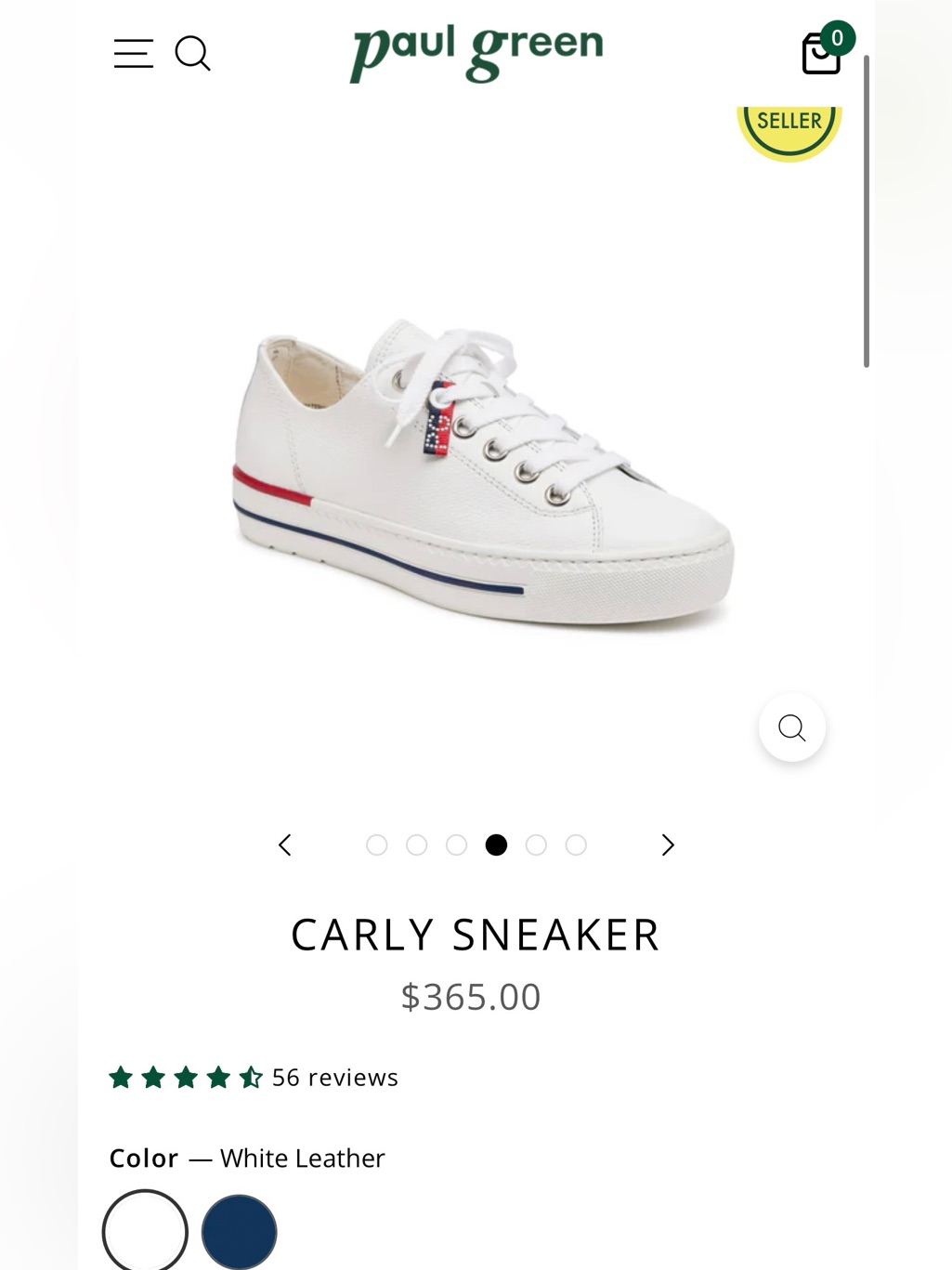 Paul Green White Leather Lace-Up Low-Top Sneakers